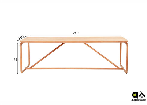 Söögilaud Apple Bee DOLCE pruun / hall, 240x100xH76 cm