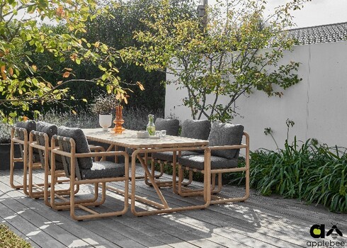 Söögilaud Apple Bee DOLCE pruun / hall, 240x100xH76 cm