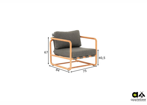 Tugitool Apple Bee DOLCE pruun / hall, 75x84xH67 cm