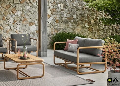 Diivan Apple Bee DOLCE pruun / hall, 142x78xH67 cm