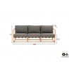Diivan Apple Bee DOLCE pruun / hall, 209x78xH67 cm