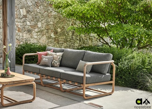 Diivan Apple Bee DOLCE pruun / hall, 209x78xH67 cm