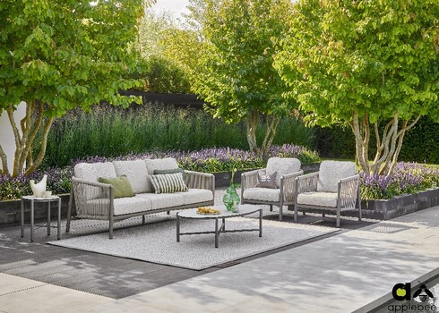 Diivanilaud Apple Bee BORA BORA valge / hall, 130x65xH33 cm