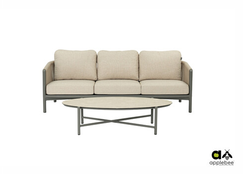 Diivanilaud Apple Bee BORA BORA valge / hall, 130x65xH33 cm