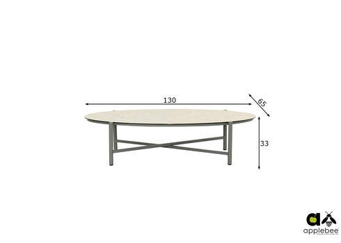 Diivanilaud Apple Bee BORA BORA valge / hall, 130x65xH33 cm