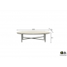 Diivanilaud Apple Bee BORA BORA valge / hall, 130x65xH33 cm