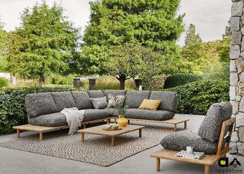 Diivan nurk Apple Bee SLING pruun / hall, 85x85xH62 cm