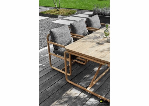 Aiamööbli komplekt Apple Bee DOLCE pruun / hall, söögilaud + 6 tooli