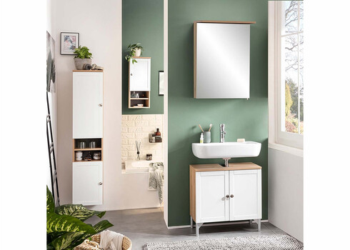 Seinakapp JESPER valge / tamm, 30x16xH70 cm