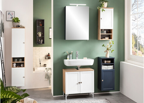 Seinakapp JESPER valge / tamm, 30x16xH70 cm