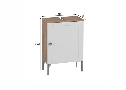 Valamukapp JESPER valge / tamm, 40x32xH58,5 cm