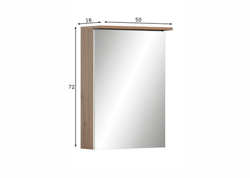 Peegelkapp JESPER tamm, 50x16xH72 cm