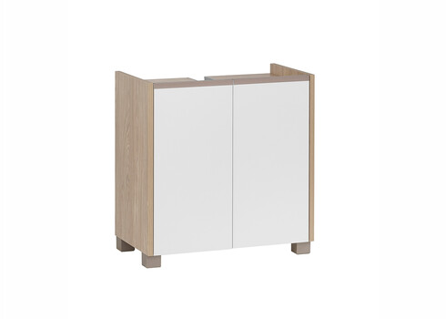 Valamukapp JUBA valge / tamm, 57x33x59 cm