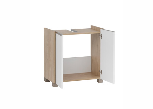 Valamukapp JUBA valge / tamm, 57x33x59 cm