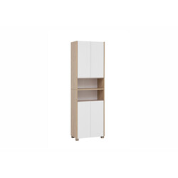 Vannitoakapp JUBA valge / tamm, 57x33x186,5 cm