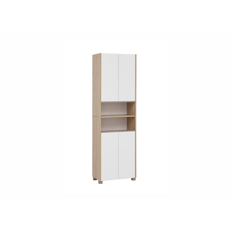 Vannitoakapp JUBA valge / tamm, 57x33x186,5 cm