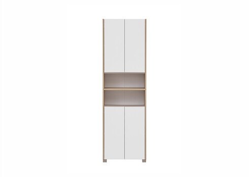 Vannitoakapp JUBA valge / tamm, 57x33x186,5 cm