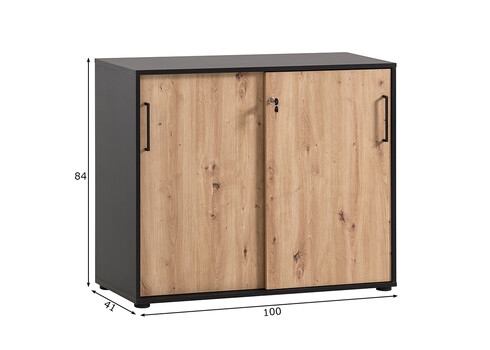 Kapp AINO tamm / must, 100x41xH84 cm