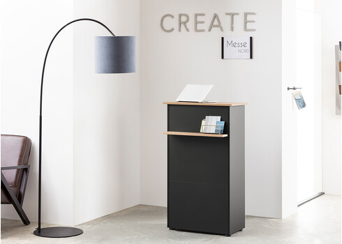 Vastuvõtulaud EMMY tamm / mattmust, 66x44xH110,5 cm