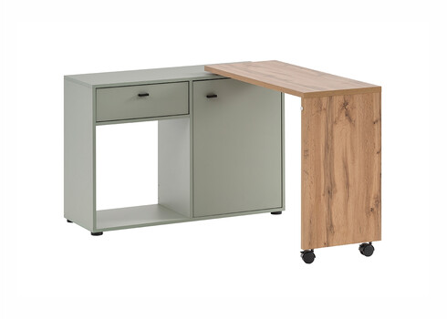 Riiul / kirjutuslaud TINY tamm / roheline, 105x39xH75 cm