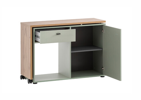 Riiul / kirjutuslaud TINY tamm / roheline, 105x39xH75 cm