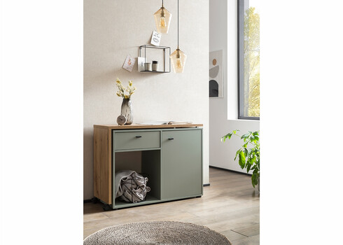 Riiul / kirjutuslaud TINY tamm / roheline, 105x39xH75 cm