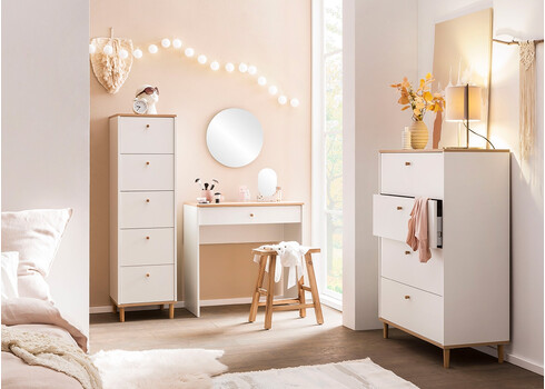 Tualettlaud HILDA tamm / mattvalge, 80x40xH78,5 cm