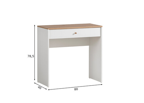 Tualettlaud HILDA tamm / mattvalge, 80x40xH78,5 cm