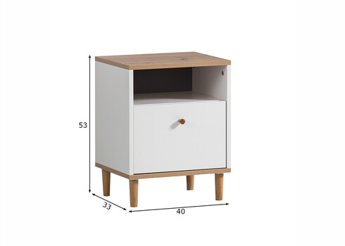 Öökapp HILDA tamm / valge, 40x34xH53 cm