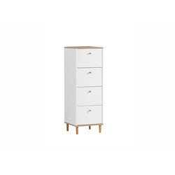 Kummut HILDA tamm / mattvalge, 40x40xH117 cm