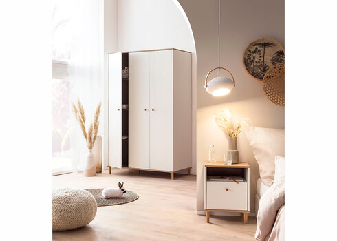 Kapp HILDA tamm / mattvalge, 119x60xH191 cm