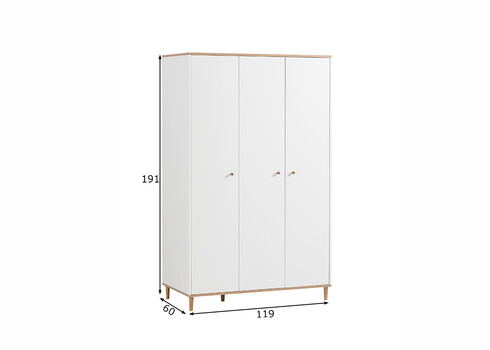 Kapp HILDA tamm / mattvalge, 119x60xH191 cm