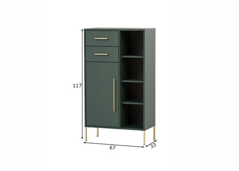 Vannitoakapp KENT roheline, 67x33xH117 cm