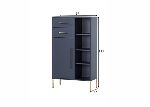 Vannitoakapp KENT sinine, 67x33xH117 cm