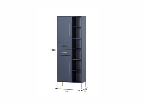 Vannitoakapp KENT sinine, 67x33xH184 cm