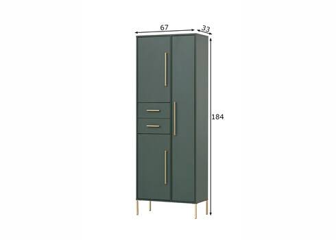 Esikukapp KENT roheline, 67x33xH184 cm