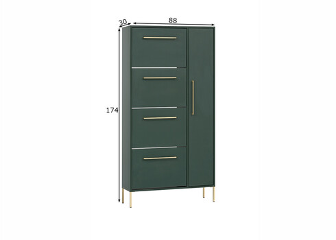 Jalatsikapp KENT roheline, 88x30xH174 cm