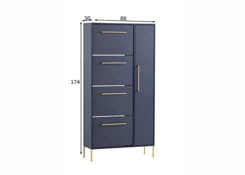 Jalatsikapp KENT sinine, 88x30xH174 cm