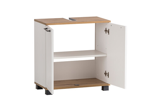 Valamukapp JELDA tamm / mattvalge, 60x33xH62 cm