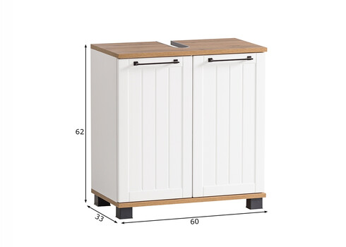 Valamukapp JELDA tamm / mattvalge, 60x33xH62 cm