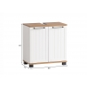Valamukapp JELDA tamm / mattvalge, 60x33xH62 cm