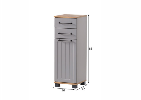 Vannitoakapp JELDA tamm / hall, 30x33xH88 cm