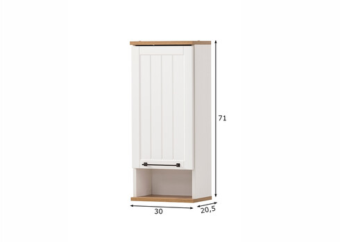 Vannitoakapp JELDA tamm / mattvalge, 30x20,5xH71 cm