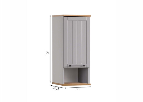 Vannitoakapp JELDA tamm / hall, 30x20,5xH71 cm