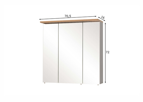 Peegelkapp JELDA tamm, 71x16xH72 cm