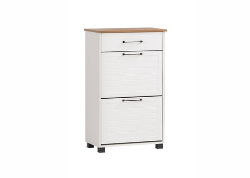 Jalatsikapp JELDA tamm / mattvalge, 62x34xH102 cm
