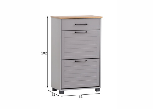 Jalatsikapp JELDA tamm / hall, 62x34xH102 cm