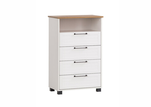 Kummut JELDA tamm / mattvalge, 62x34xH102 cm