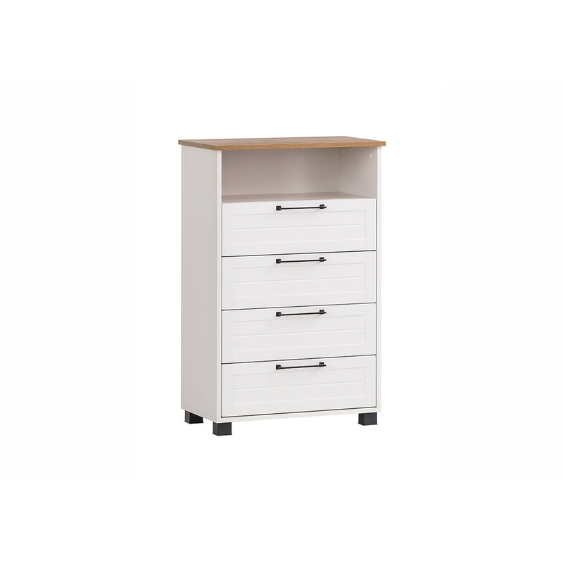 Kummut JELDA tamm / mattvalge, 62x34xH102 cm