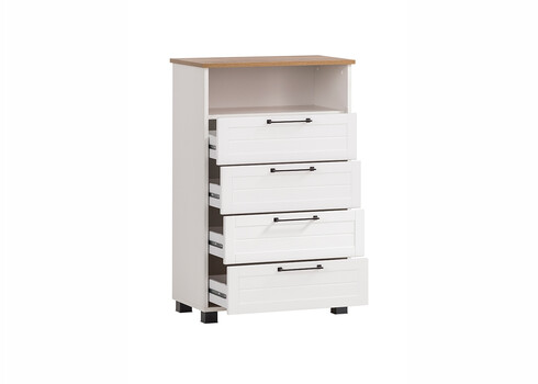 Kummut JELDA tamm / mattvalge, 62x34xH102 cm